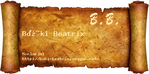 Büki Beatrix névjegykártya
